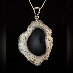 Genuine Montana Moss Agate Pendant in sterling silver setting